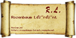 Rozenbaum Lóránt névjegykártya